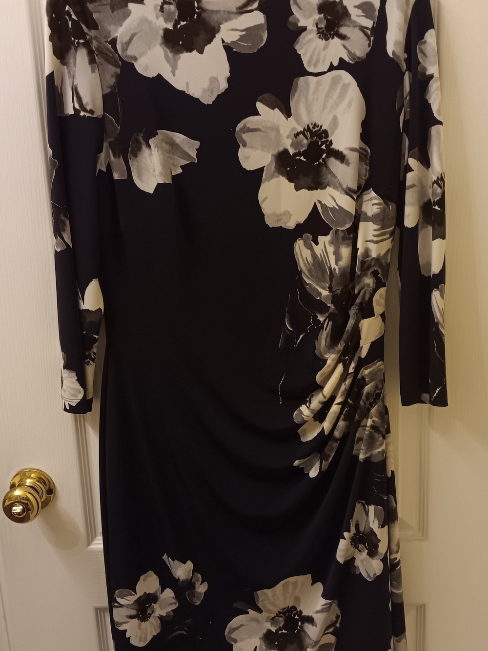 Ralph Lauren Black Dress with White Floral Print